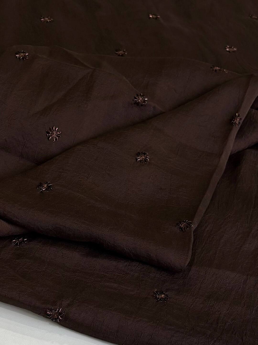 Dark Brown Chiffon Saree