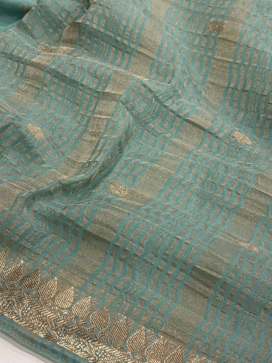 Baby Blue Chiffon Saree