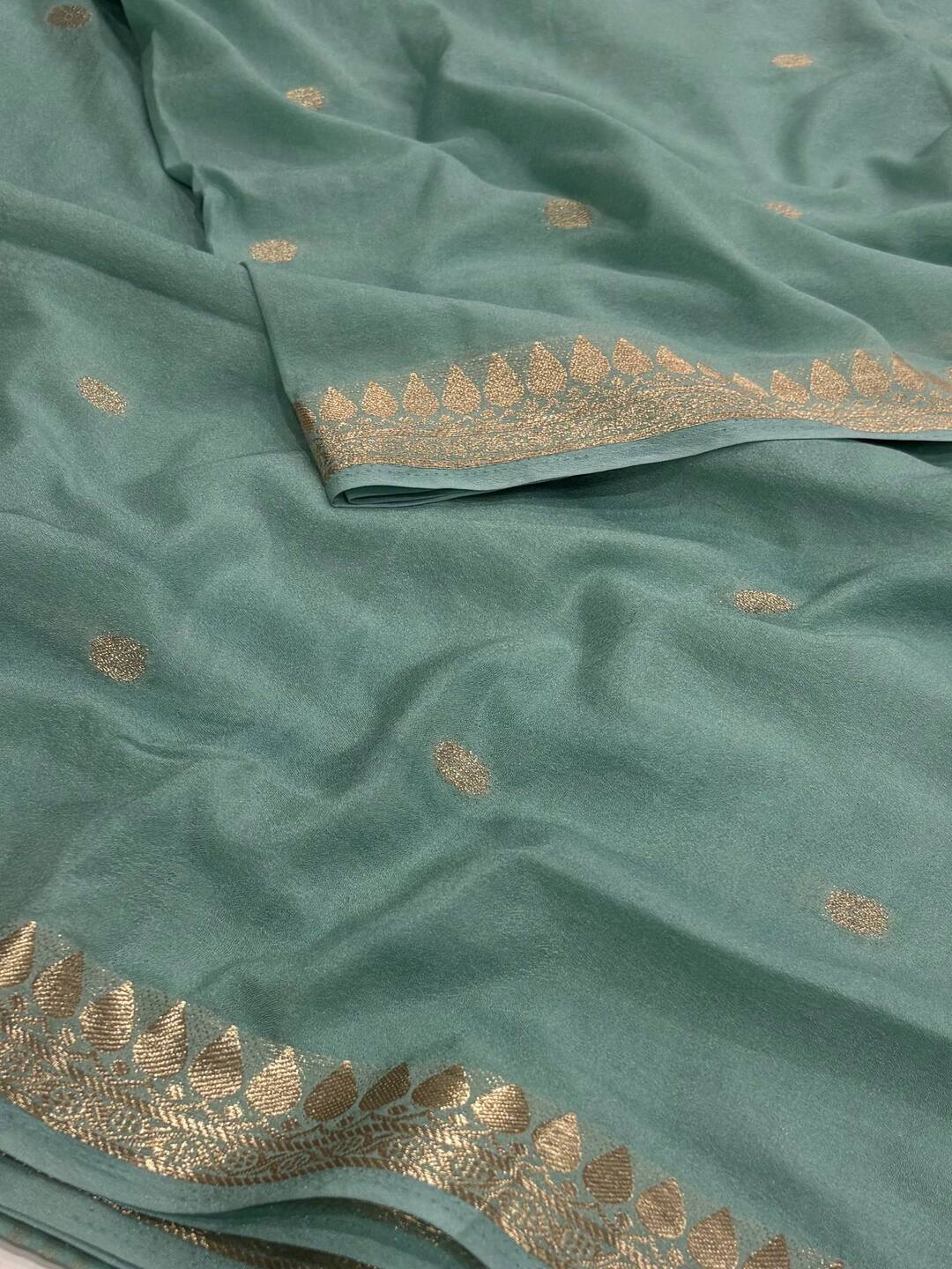 Baby Blue Chiffon Saree