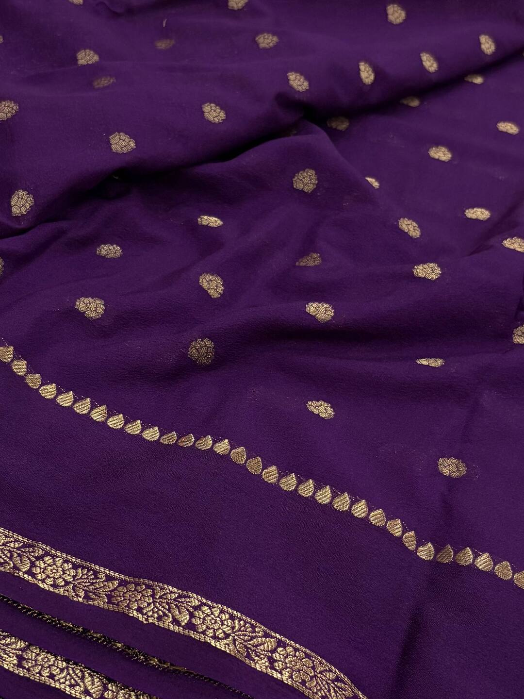 Royal Purple Chiffon Saree