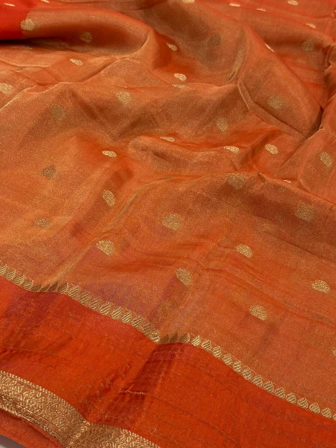 Orange Chiffon Saree