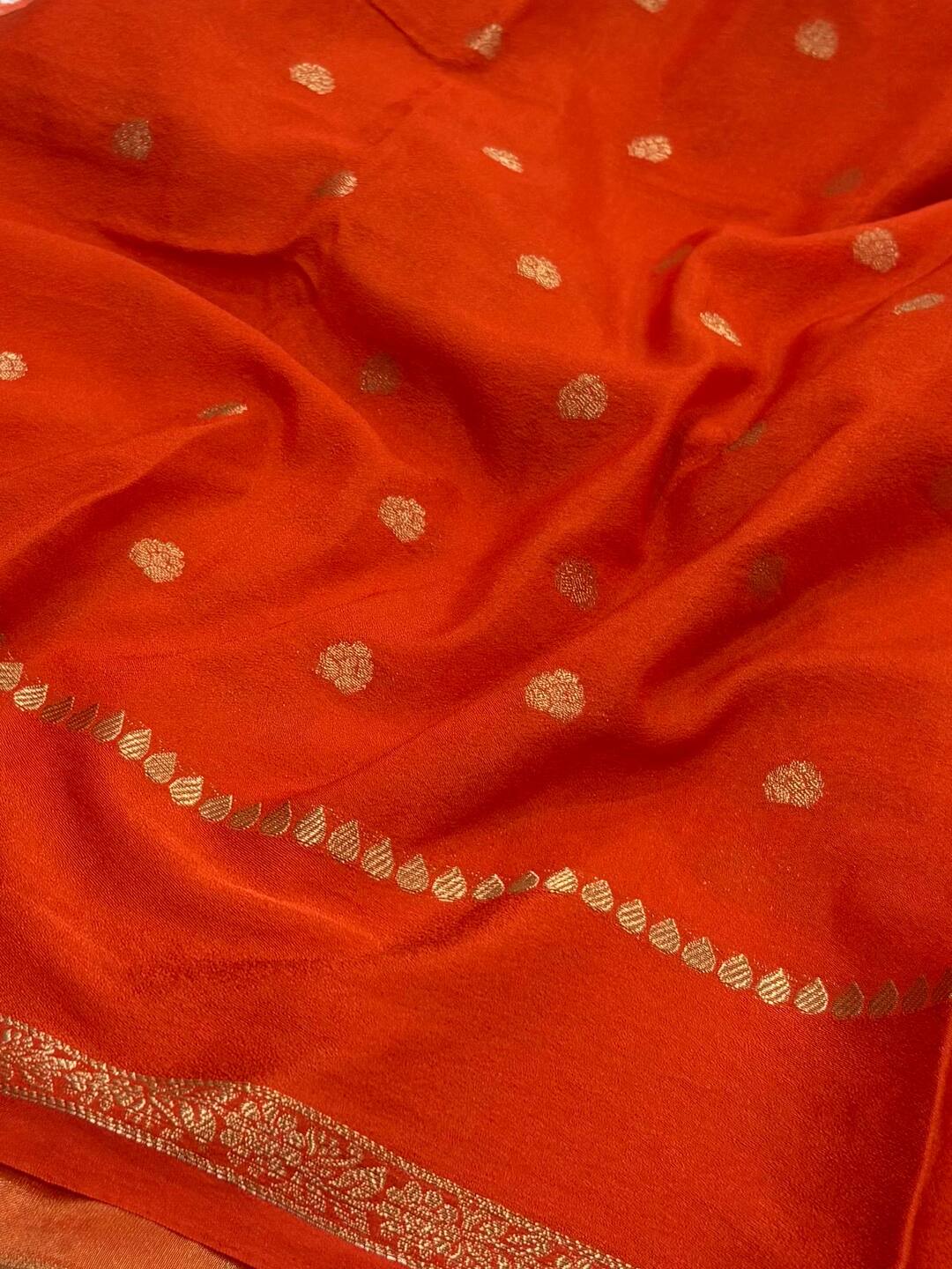 Orange Chiffon Saree