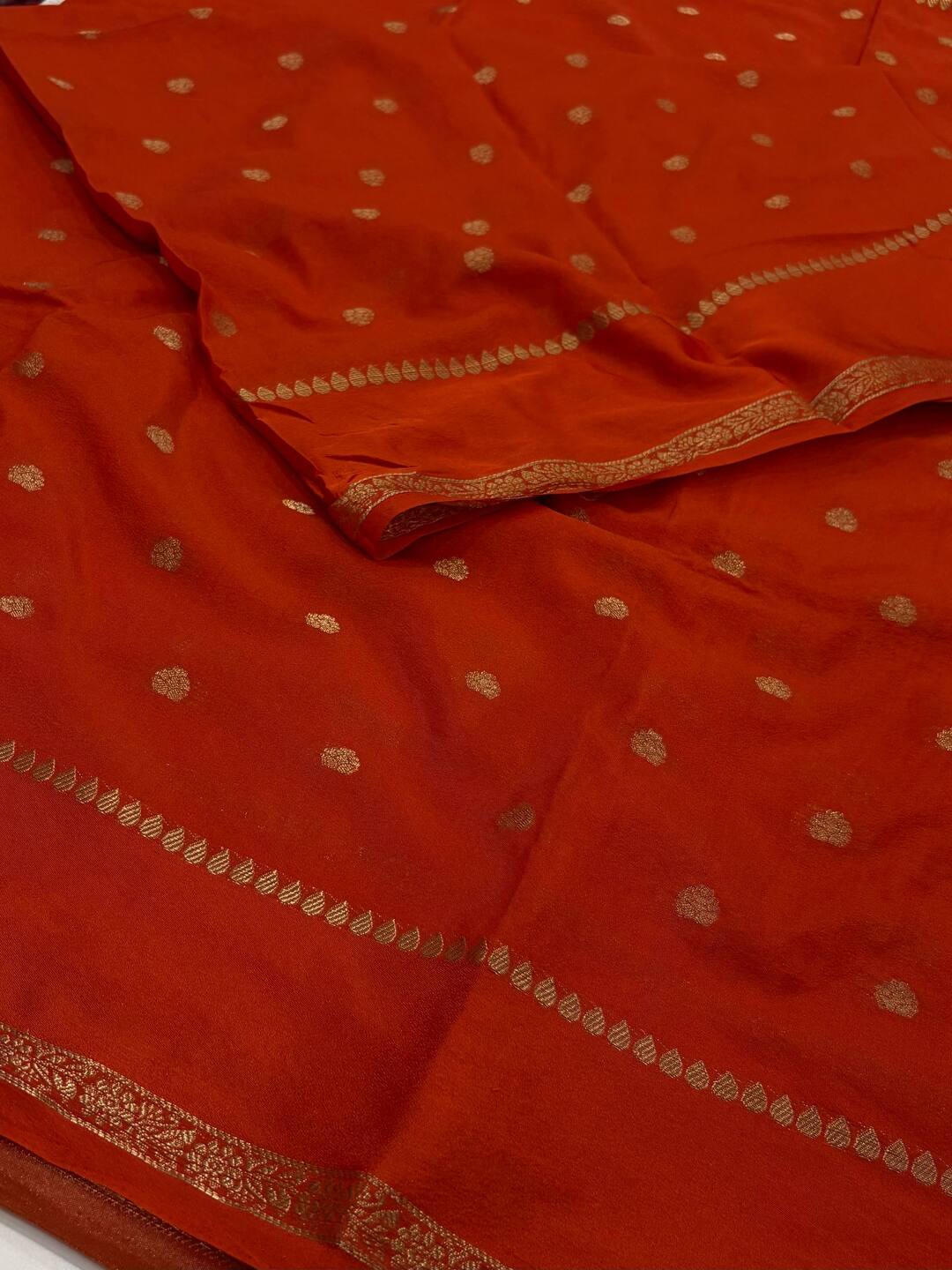 Orange Chiffon Saree