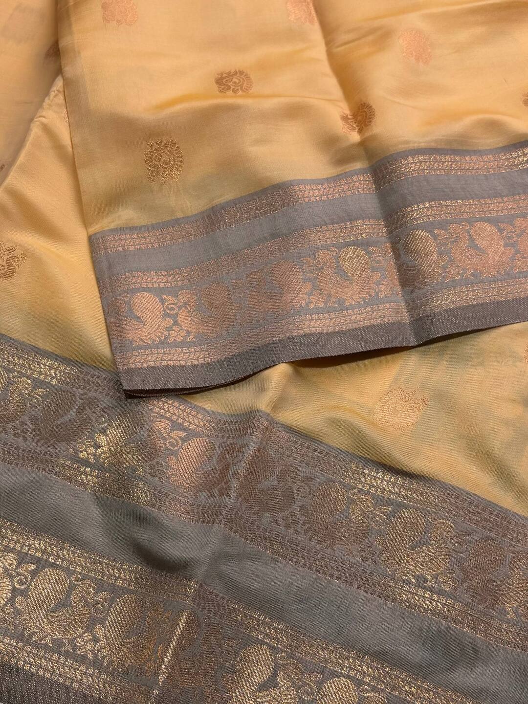 Pastel Yellow Cotton Silk Saree