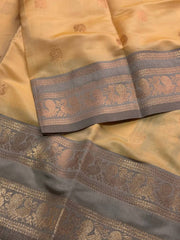 Pastel Yellow Cotton Silk Saree