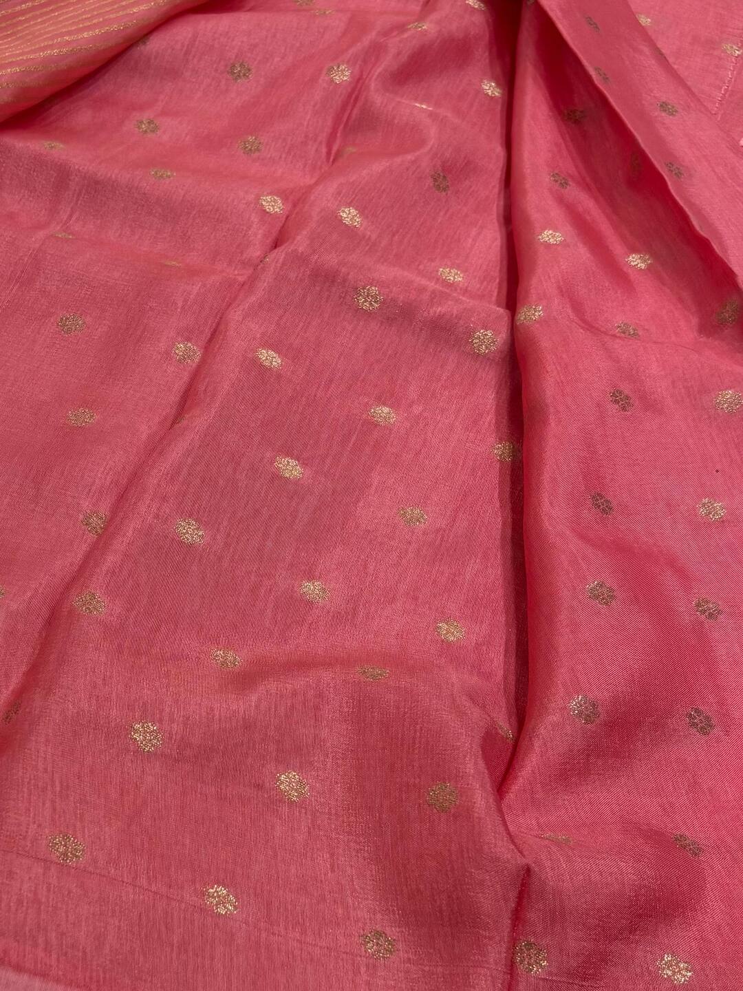 Bright Orange Chiffon Saree