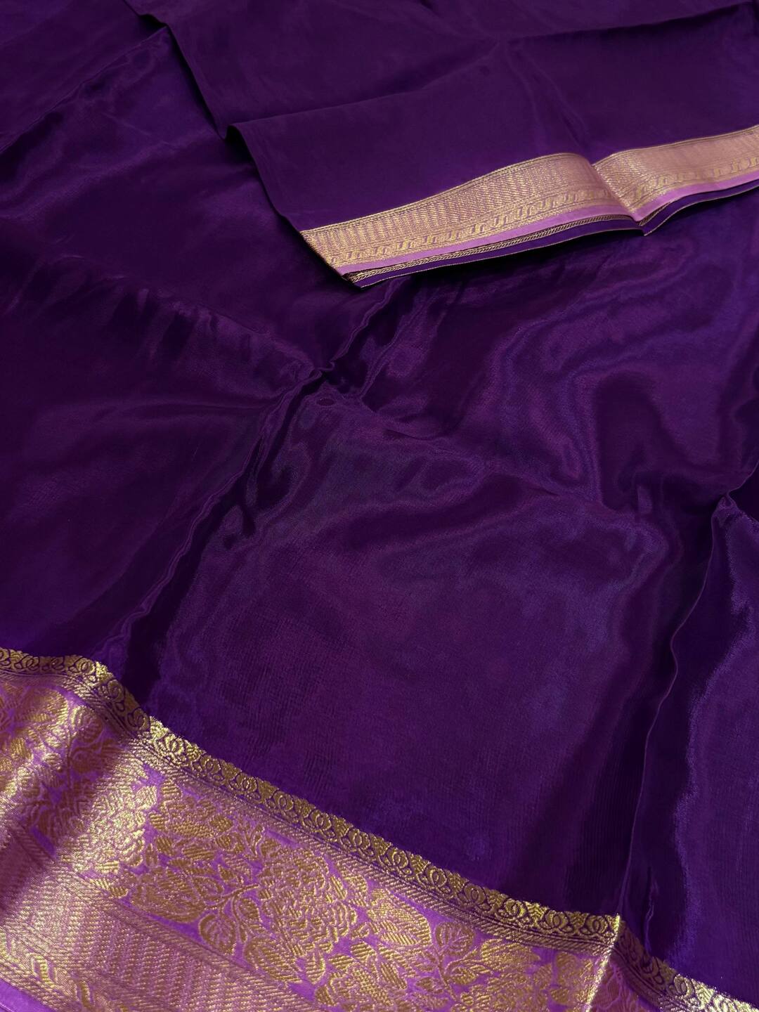 Royal Purple Chiffon Saree