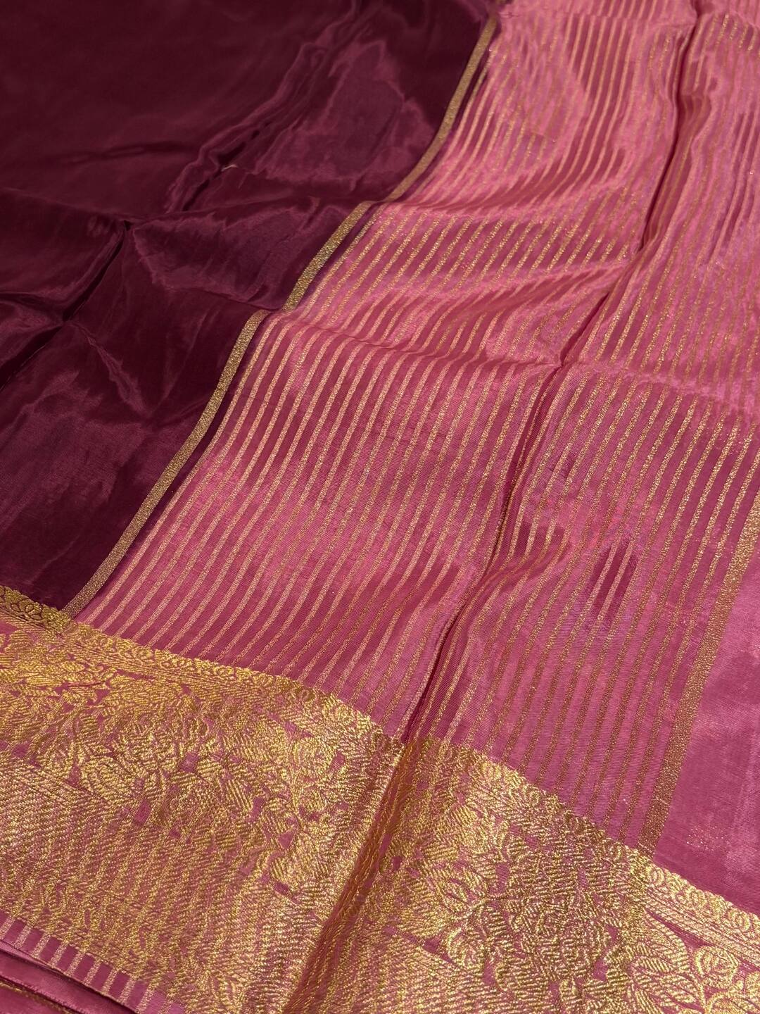 Wine Purple Chiffon Saree