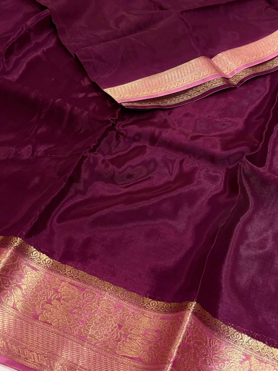 Wine Purple Chiffon Saree