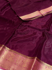 Wine Purple Chiffon Saree