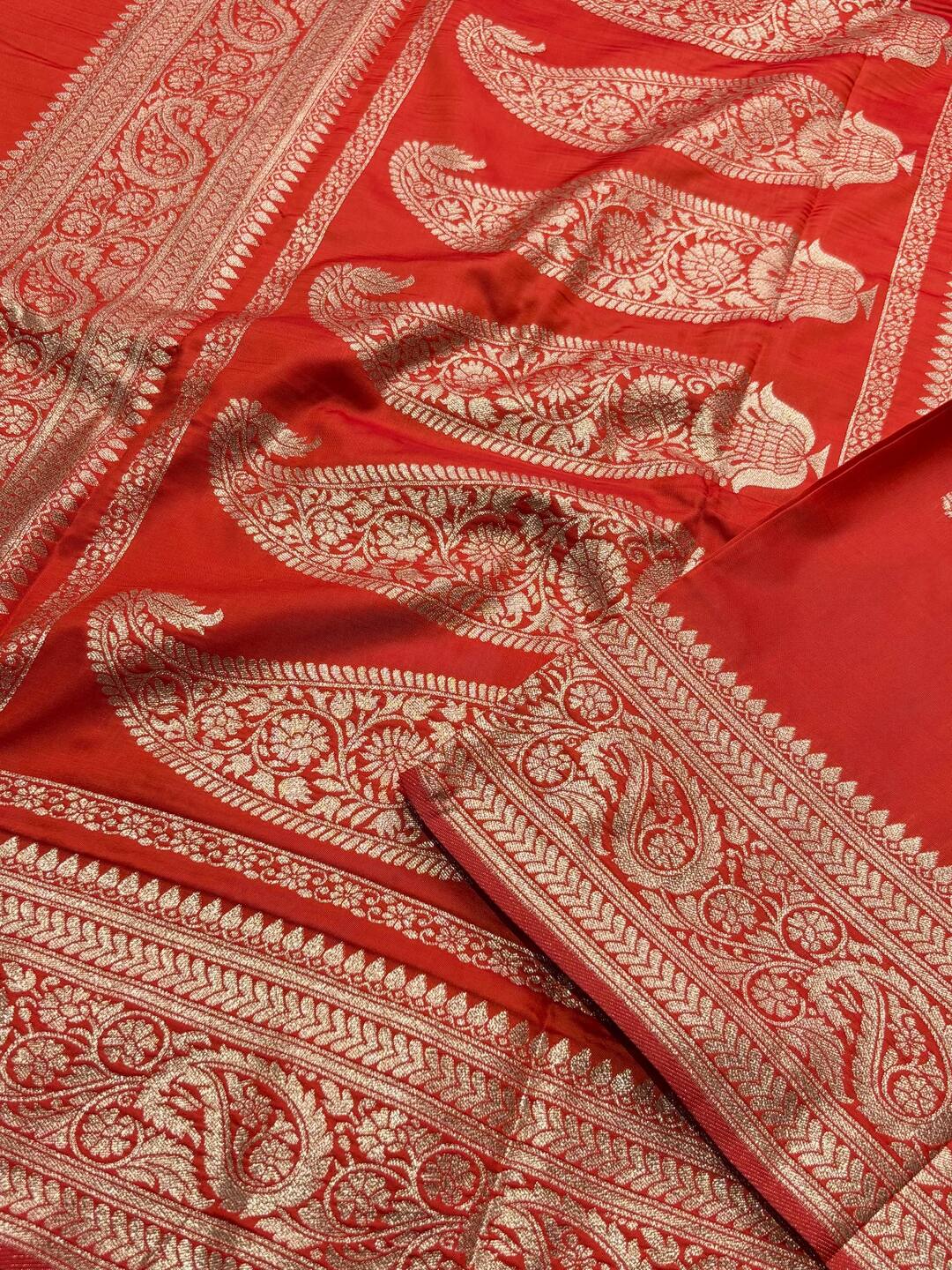 Orange Cotton Silk Saree