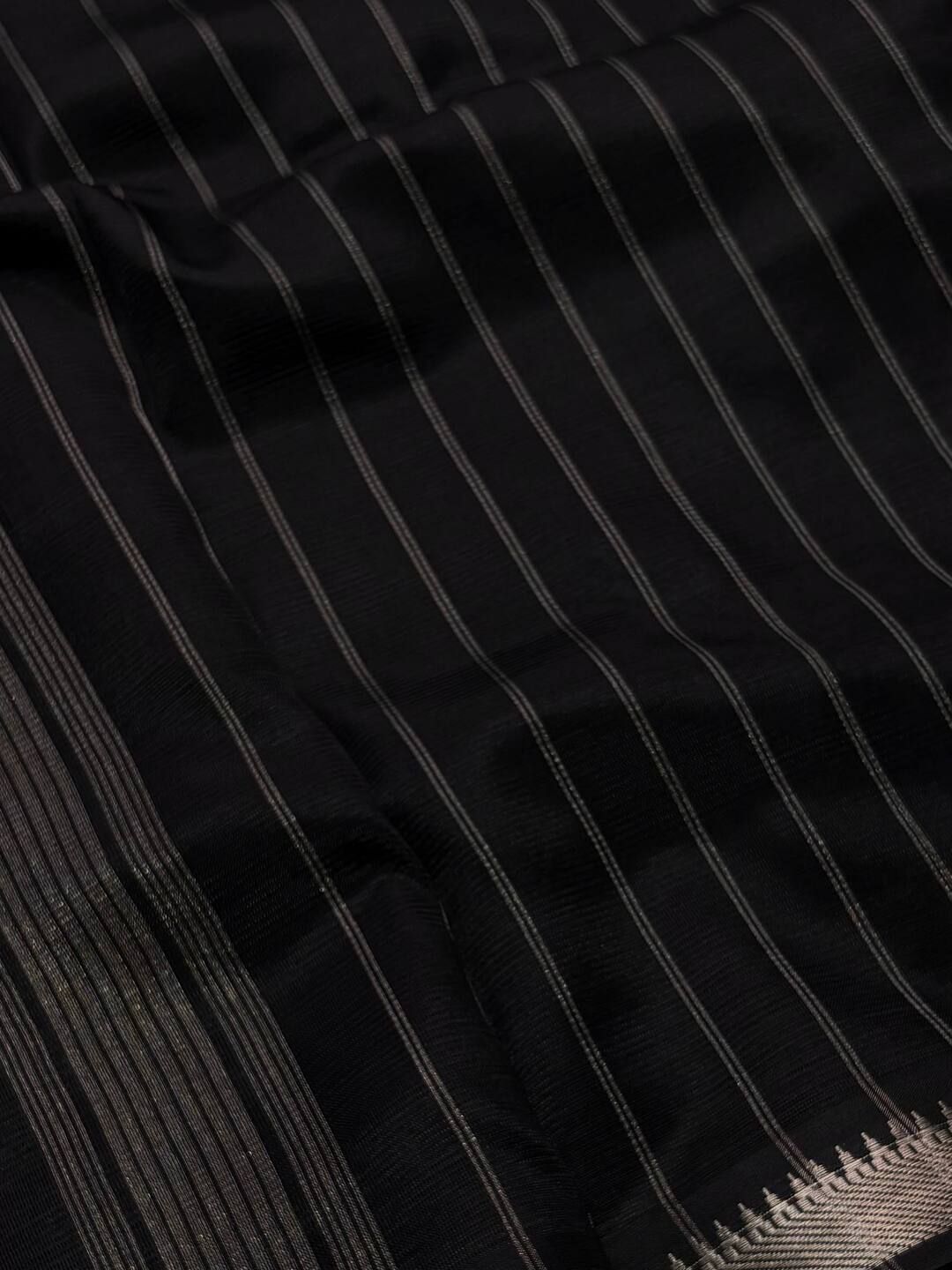 Black Mangalagiri Cotton Silk Saree