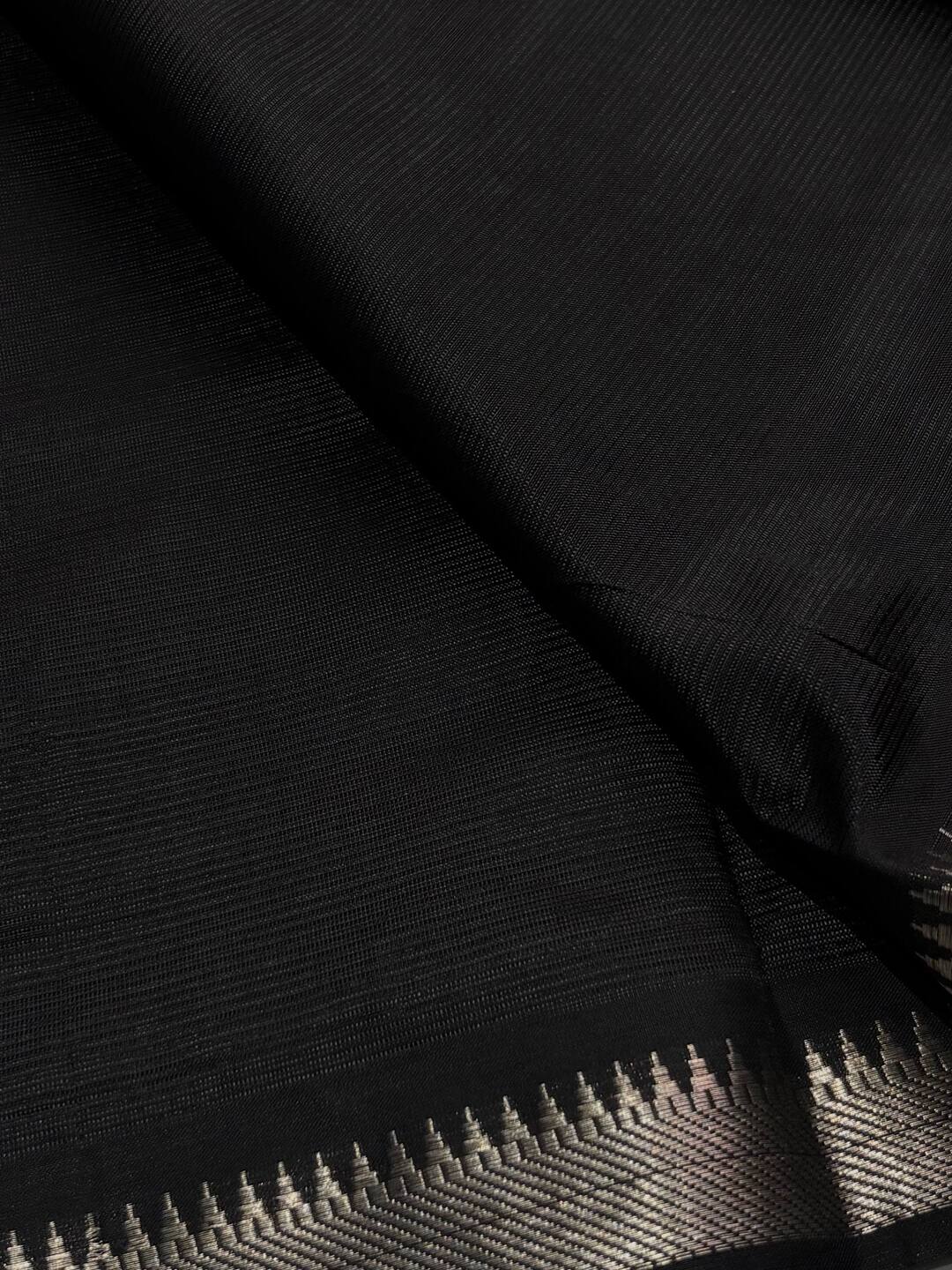 Black Mangalagiri Cotton Silk Saree