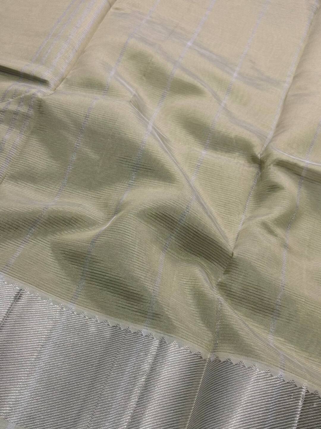 Sage Green Mangalagiri Cotton Silk Saree