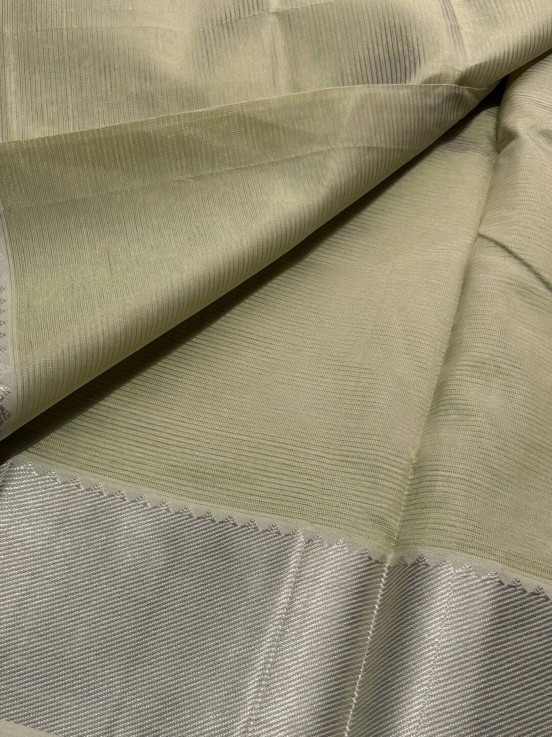Sage Green Mangalagiri Cotton Silk Saree