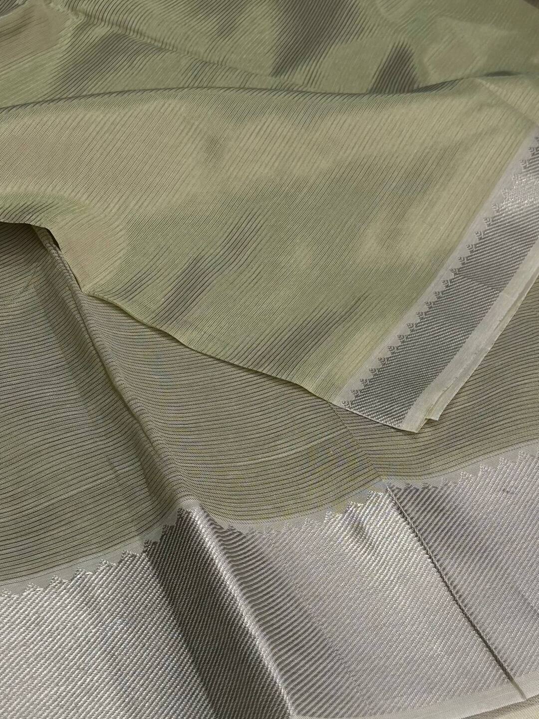 Sage Green Mangalagiri Cotton Silk Saree