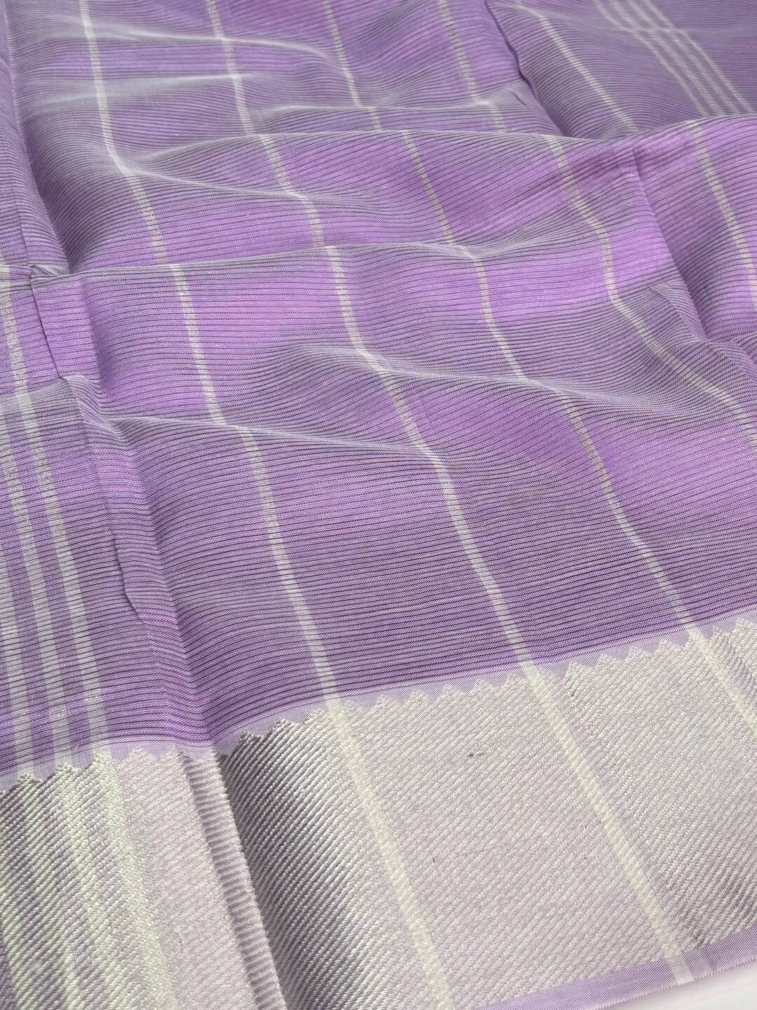 Lavender Purple Mangalagiri Cotton Silk Saree