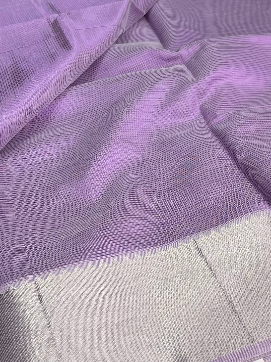 Lavender Purple Mangalagiri Cotton Silk Saree
