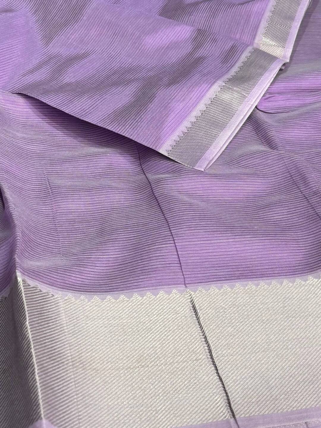 Lavender Purple Mangalagiri Cotton Silk Saree