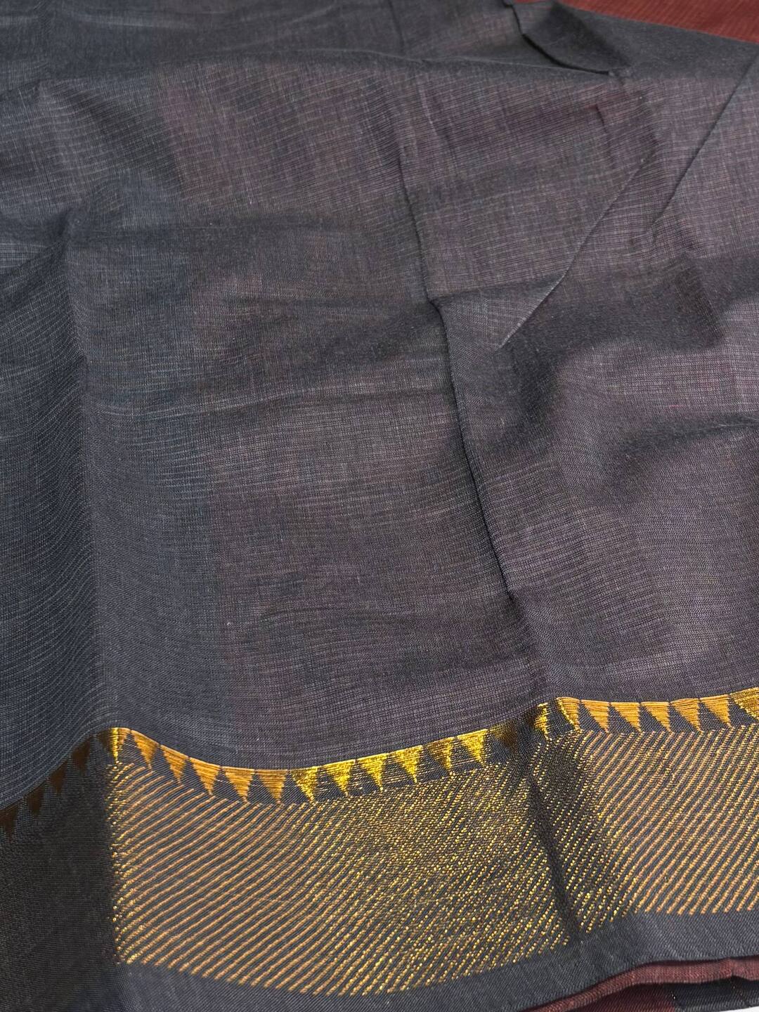 Brown Mangalagiri Cotton  Saree