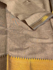 Gray Mangalagiri Cotton Saree