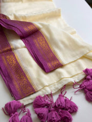 Off White Kadhi Cotton Saree
