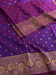 Dual Tone Purple Banaras Cotton Silk Saree
