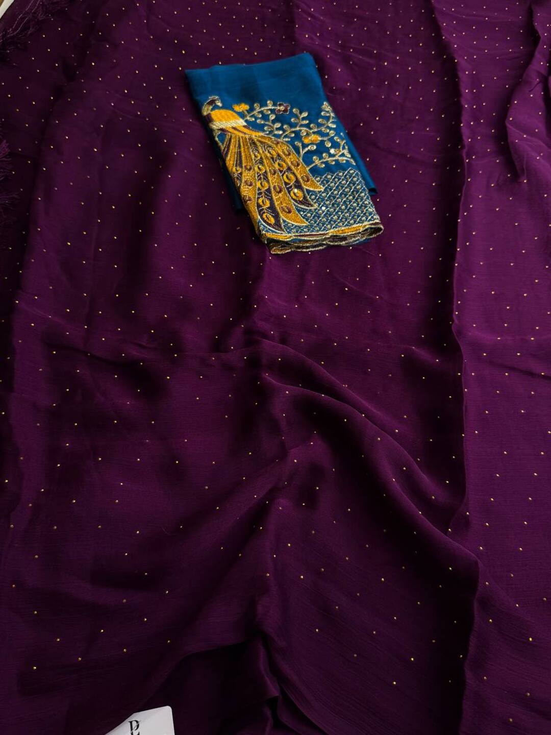 Plum Purple Georgette saree