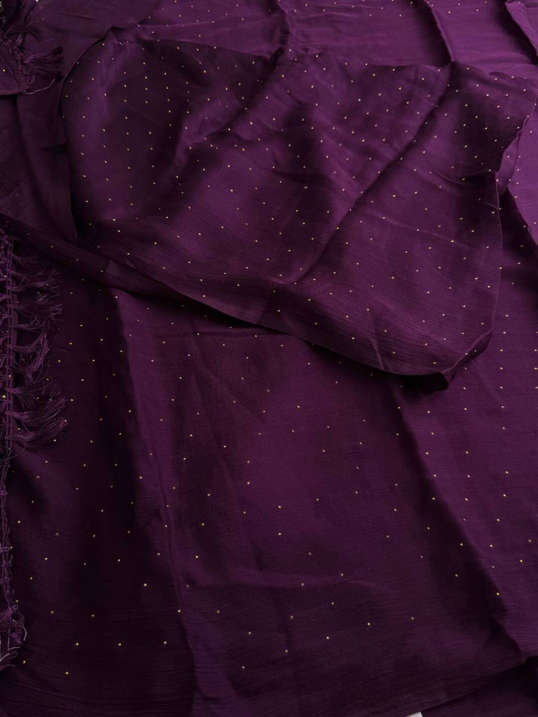 Plum Purple Georgette saree