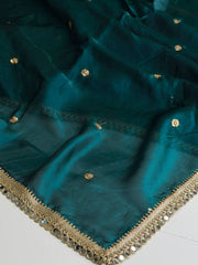 Teal Green Georgette saree