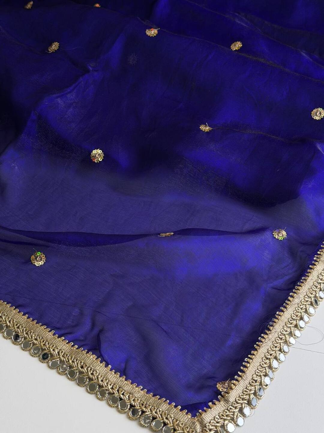 Royal Blue Georgette saree