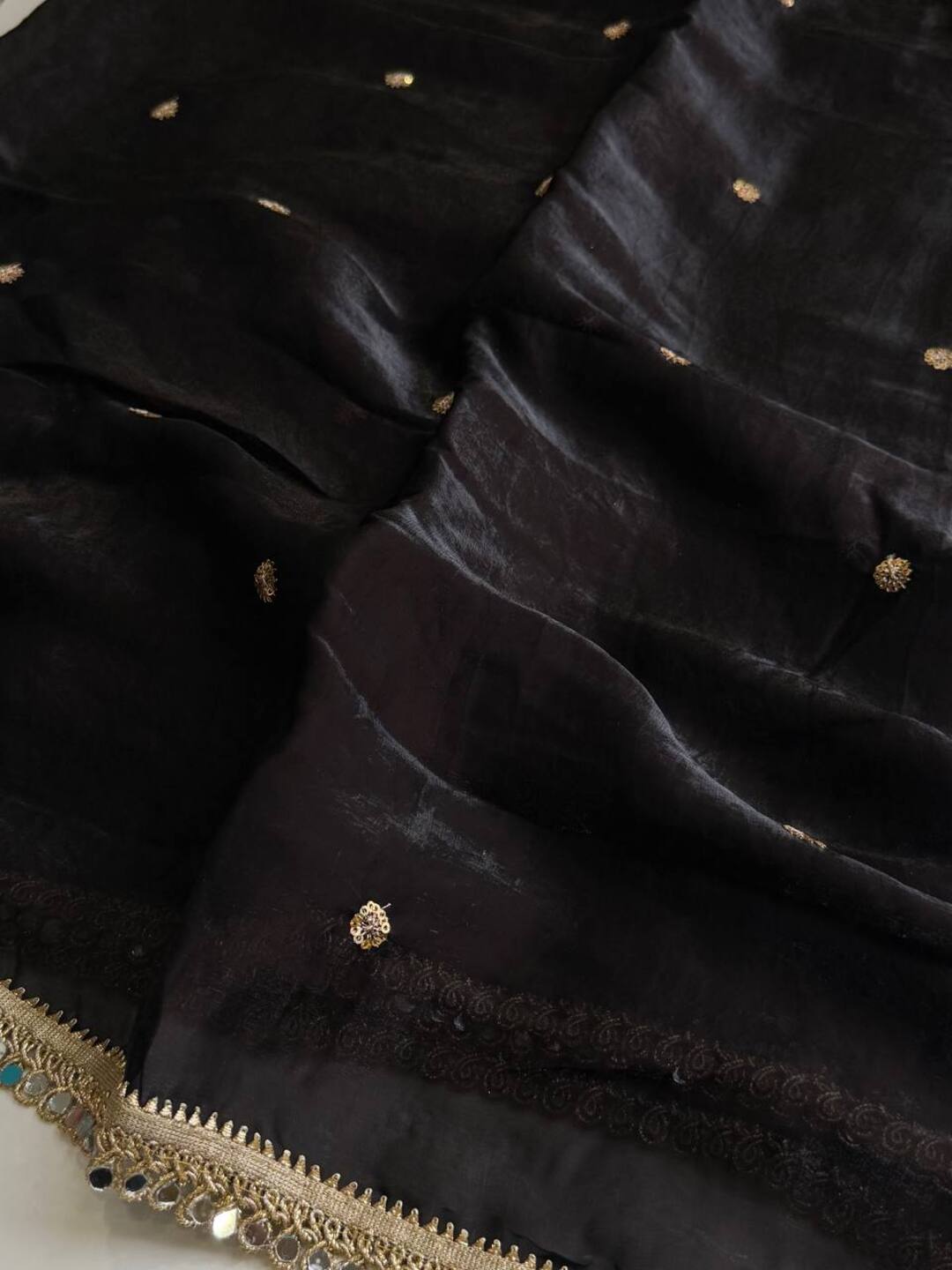 Black Georgette saree