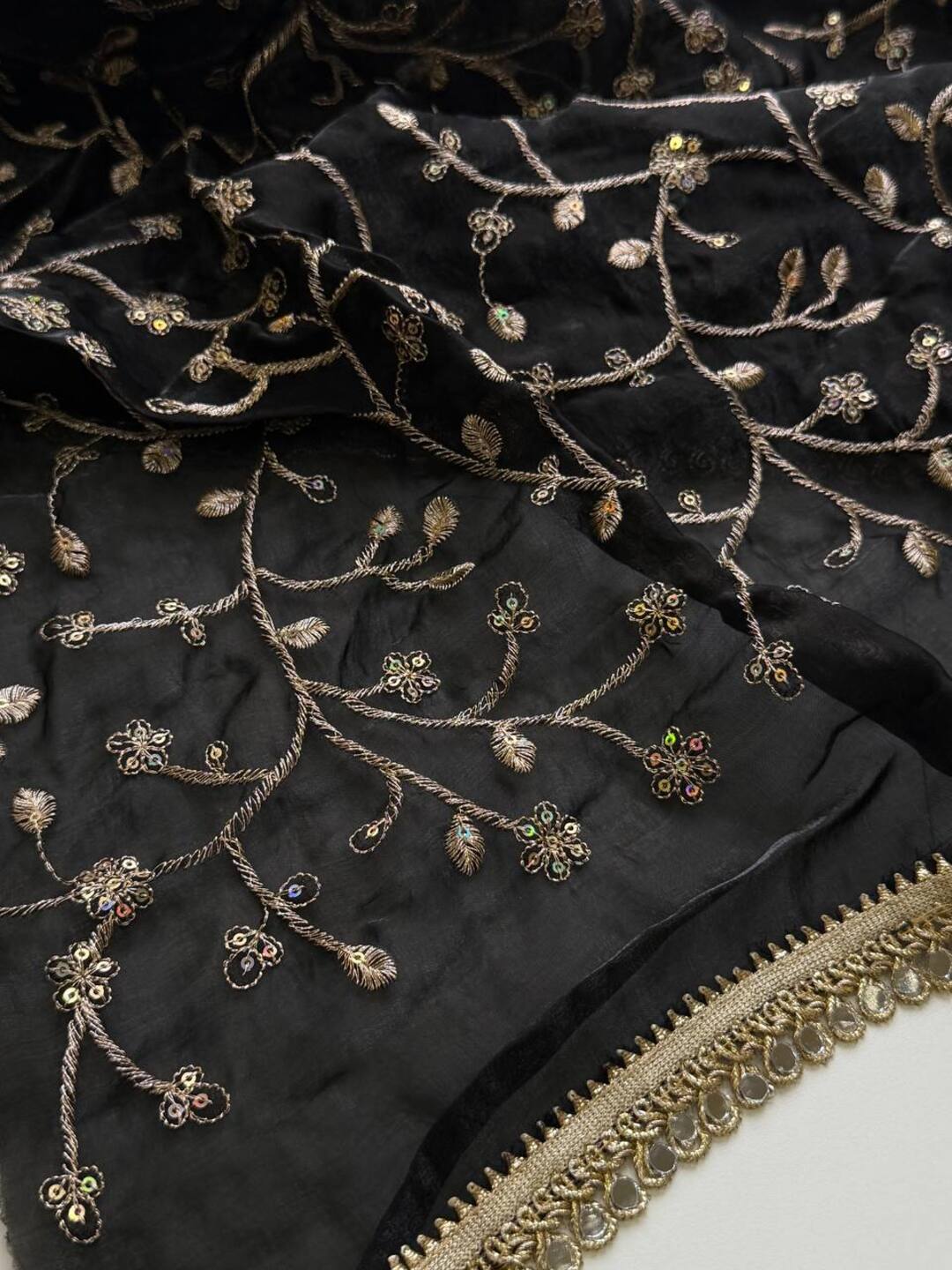 Black Georgette saree