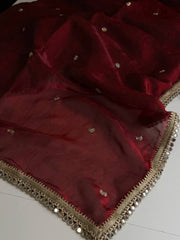 Maroon Georgette saree