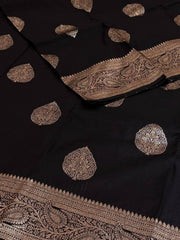 Black Cotton Silk Saree
