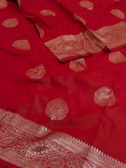 Red Cotton Silk Saree