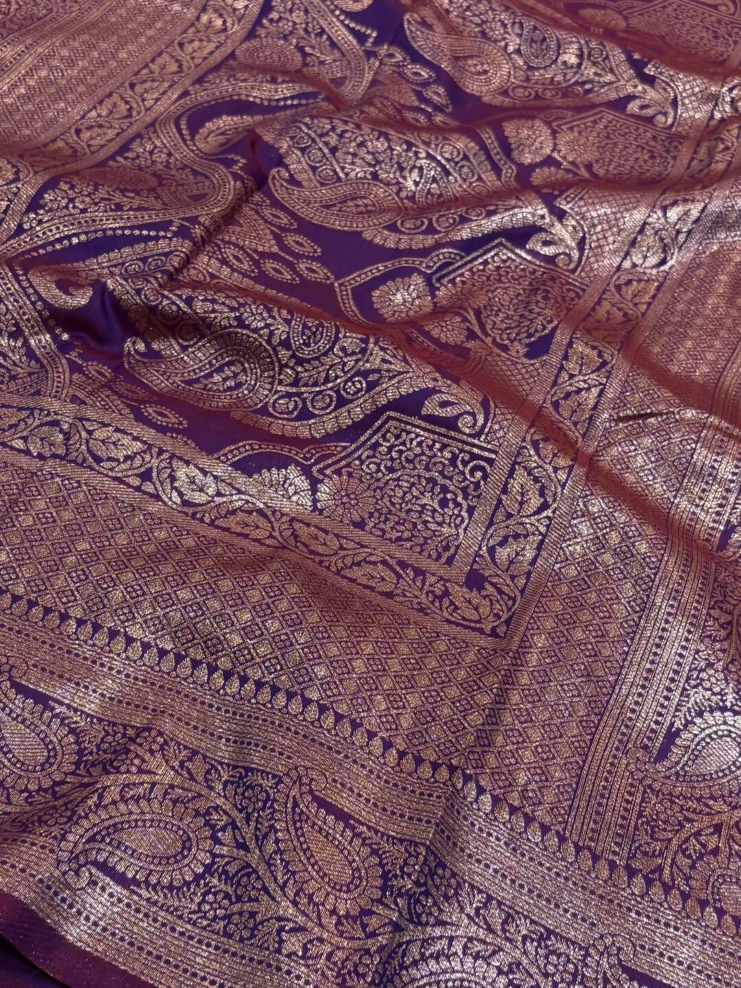 Dual Tone Purple Cotton Silk Saree