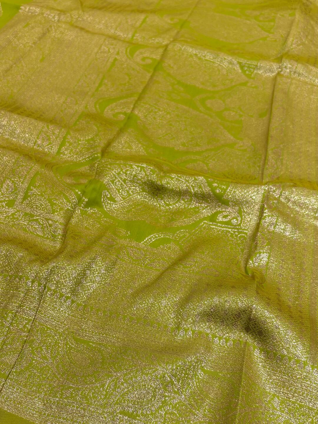 Apple Green Cotton Silk Saree