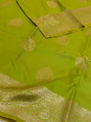 Apple Green Cotton Silk Saree