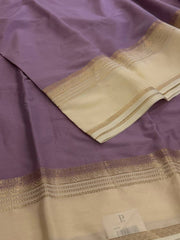 Lavender Purple Semi Mysore Chiffon Saree