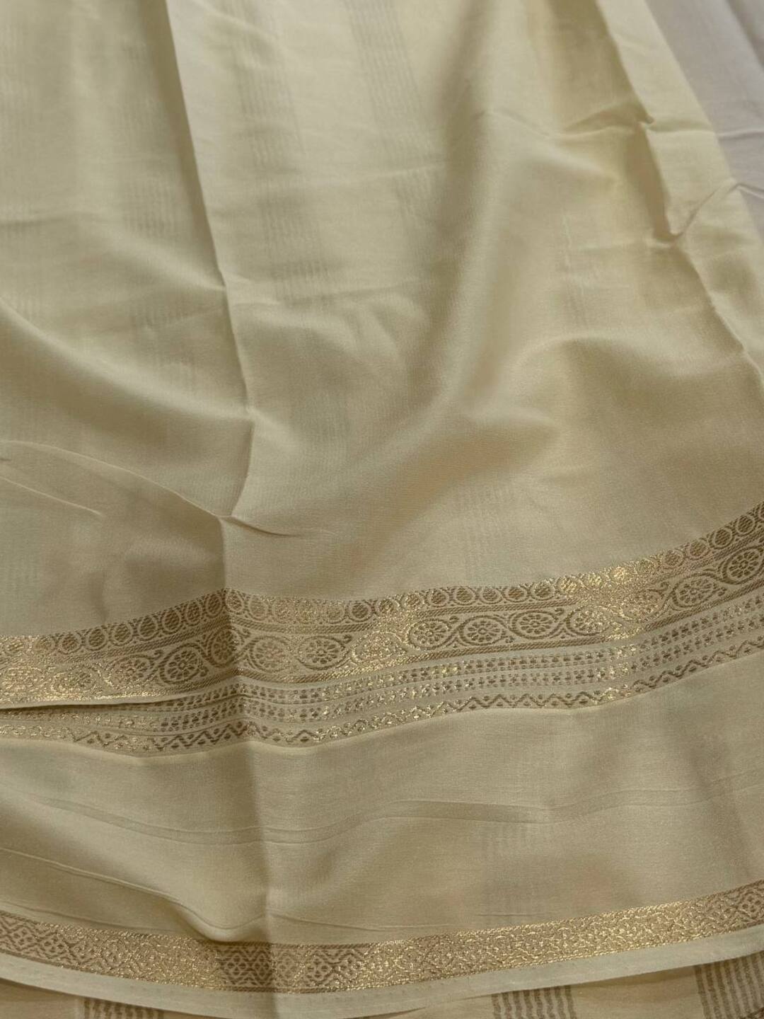 Lavender Purple Semi Mysore Chiffon Saree