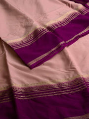 Pastel Pink Semi Mysore Chiffon Silk Saree