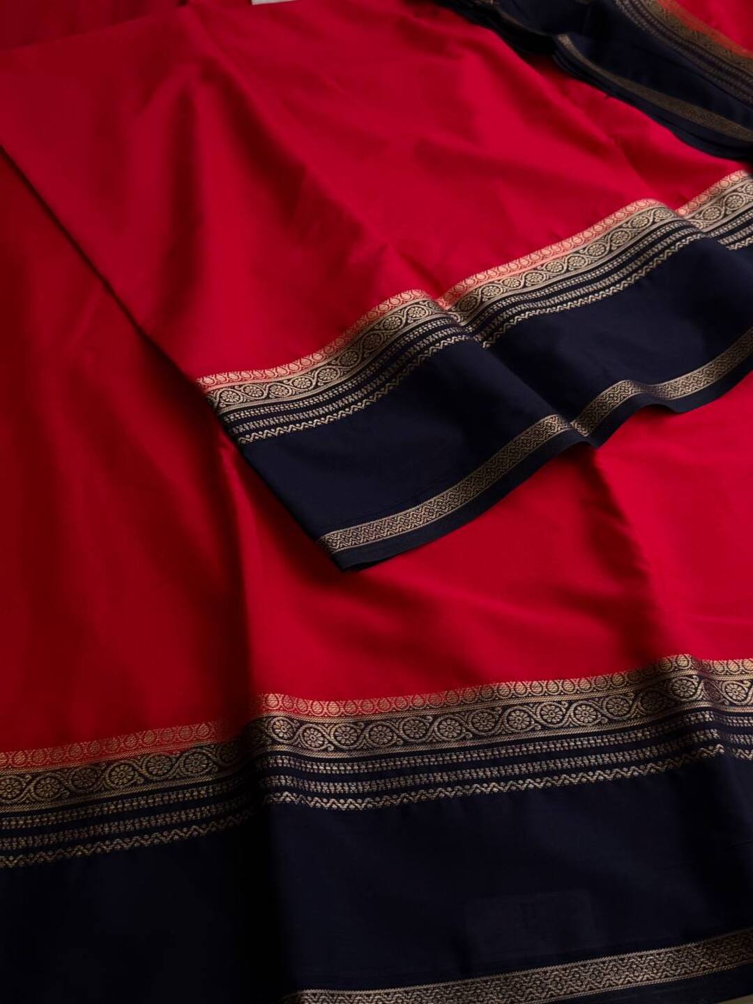 Chili Red Semi Mysore Chiffon Saree