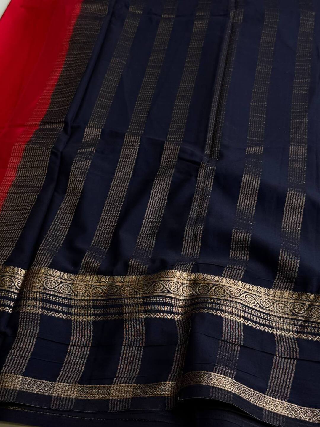Chili Red Semi Mysore Chiffon Saree