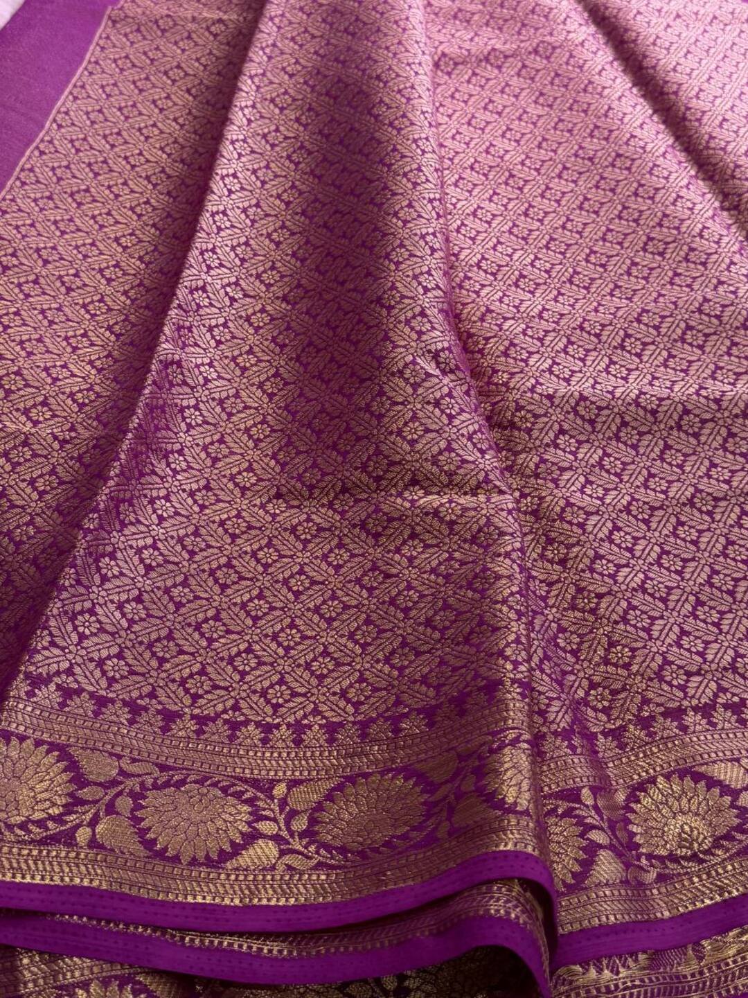 Pastel Pink Chiffon Silk Saree