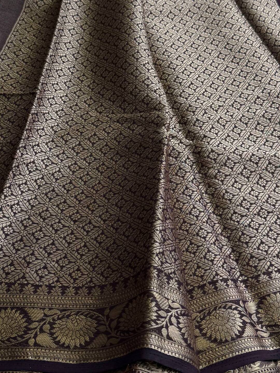 Burnt Orange Chiffon Silk Saree