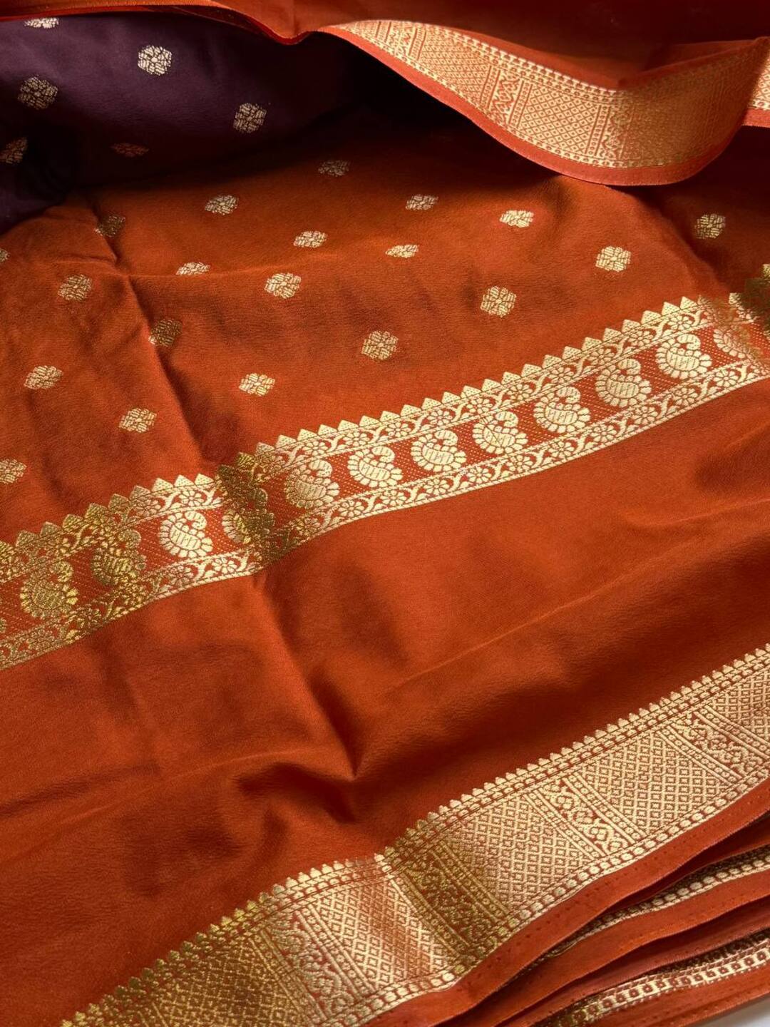Maroon Semi Mysore Chiffon Silk Saree