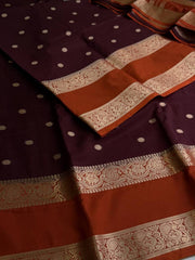 Maroon Semi Mysore Chiffon Silk Saree