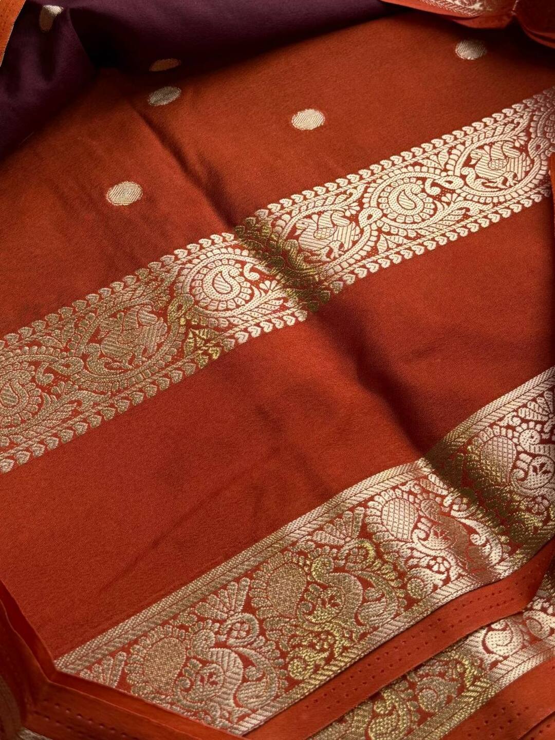 Maroon Semi Mysore Chiffon Silk Saree