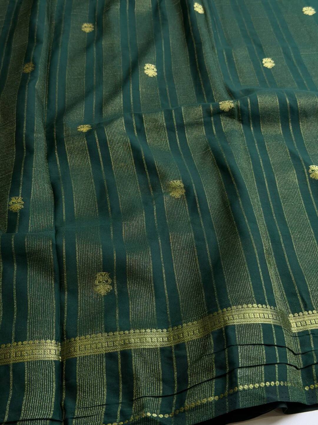 Seafoam Green Semi Mysore Chiffon Silk Saree